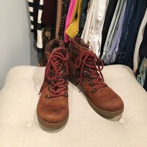 Mossimo Supply Co. Knit Detail Lace Up Boots